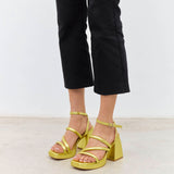 MIM Sandalia de tacón SKY LIMA METALIZADO