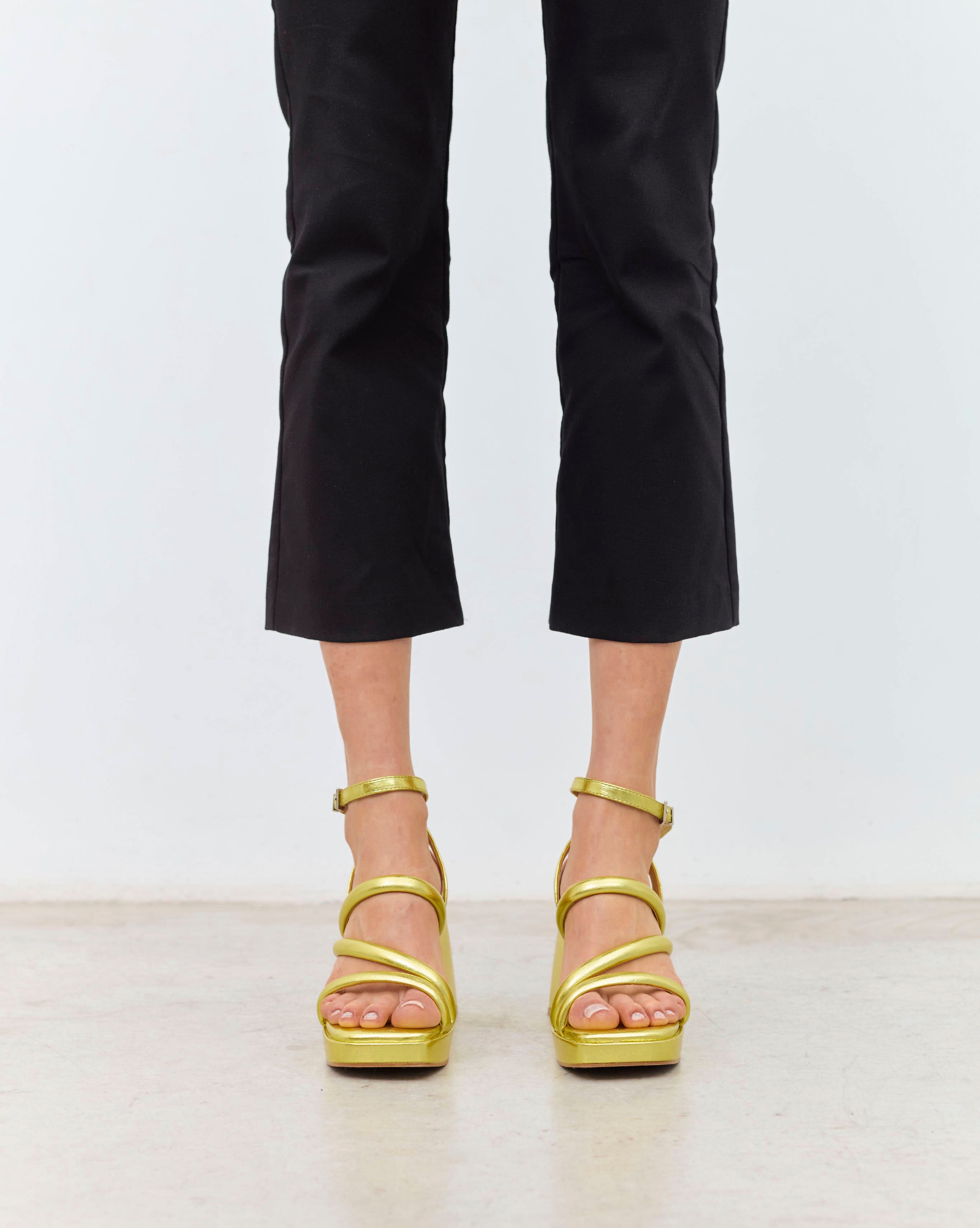 MIM Sandalia de tacón SKY LIMA METALIZADO