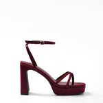 Mim shoes Sandalia de tacón GRETA BURDEOS SATIN