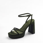 Mim shoes Sandalia de tacón GRETA OLIVA SATIN