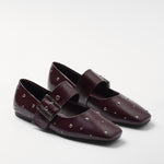 Mim shoes Zapato plano DOVI BURDEOS TACHAS